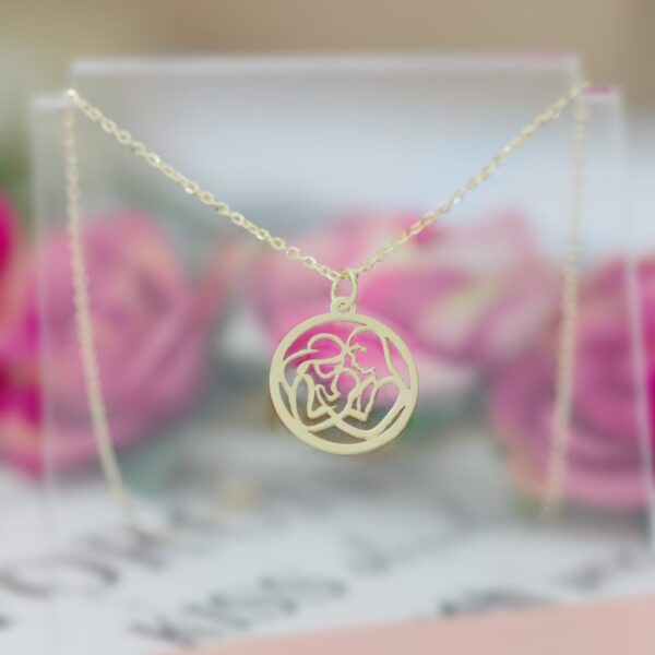 Lantisor familie mama, tata si bebe – aur galben, alb sau roze 14k