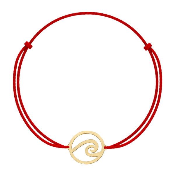 Bratara valurile marii din aur galben, alb sau roz de 14K – cu snur reglabil