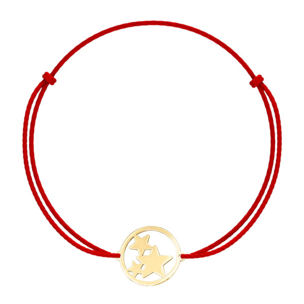 Bratara stelute in rama – din aur de 14K – cu snur reglabil de dama