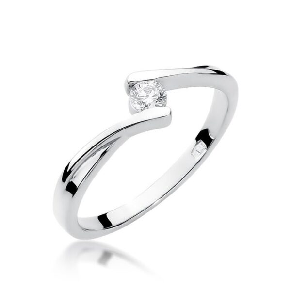 Inel colectia Luxury Aur Galben/Alb 14K cu Diamant 0.10ct