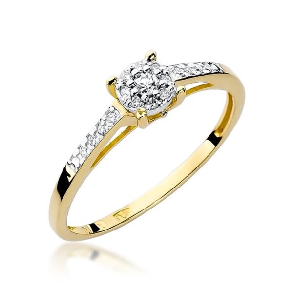 Inel colectia Luxury Aur Galben/Alb 14K cu Diamant 0,12ct