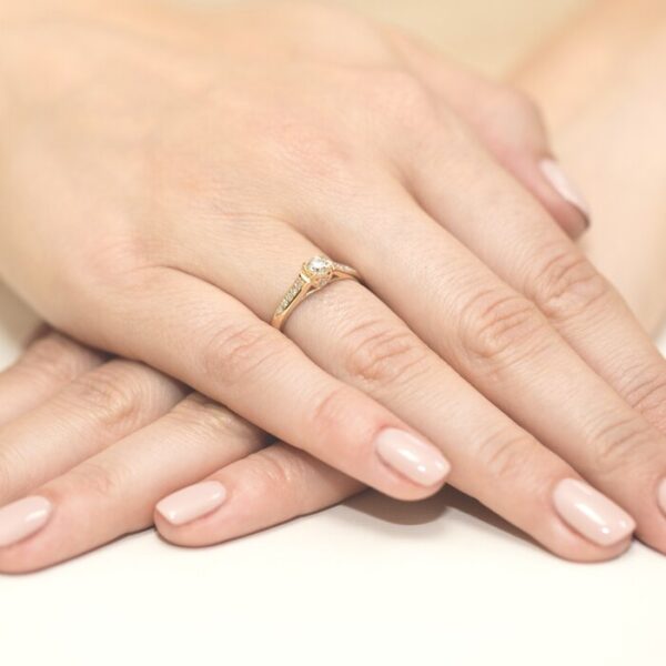 Inel colectia Luxury Aur Galben/Alb 14K cu Diamant 0.33ct