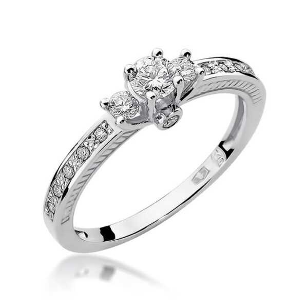 Inel colectia Luxury Aur Galben/Alb 14K cu Diamant 0.42ct