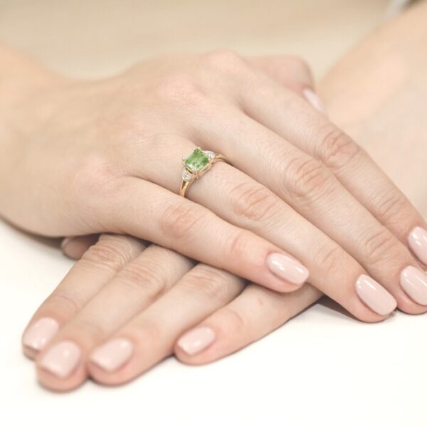Inel colectia Luxury Aur Galben/Alb 14K cu Peridot 1,10ct