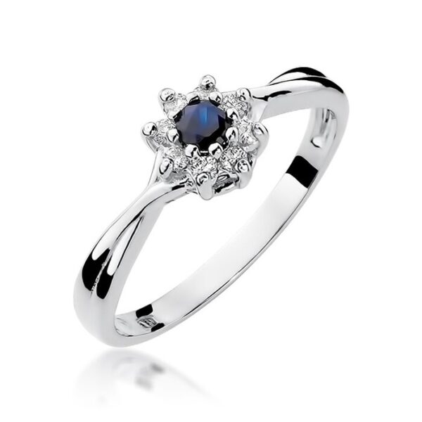 Inel colectia Luxury Aur Galben/Alb 14K cu Safir 0.15ct