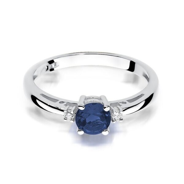 Inel colectia Luxury Aur Galben/Alb 14K cu Safir 0.50ct