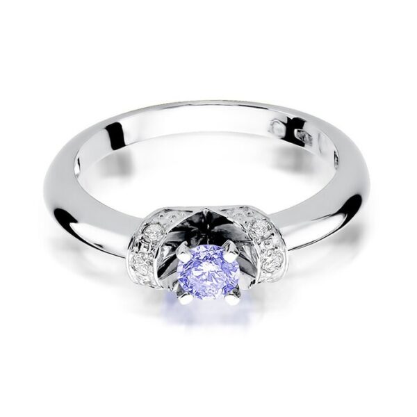 Inel colectia Luxury Aur Galben/Alb 14K cu Tanzanit 0,50ct