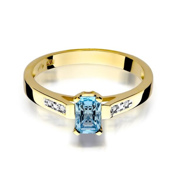 Inel colectia Luxury Aur Galben/Alb 14K cu Topaz 0.65ct