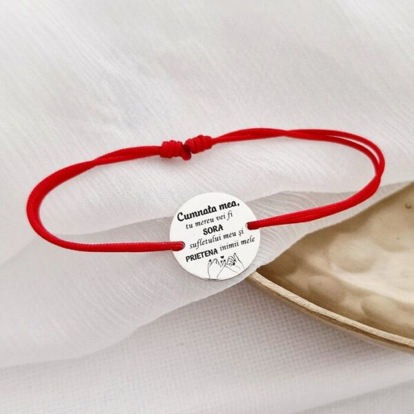 Bratara Cumnata – Sora sufletului – Argint 925 – Snur reglabil