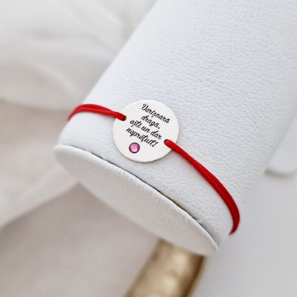 Bratara Verisoara – Dar nepretuit – Argint 925 si Cristal Swarovski – Snur reglabil