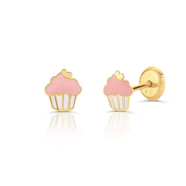 Cercei din aur 14K pentru copii Briosa Roz