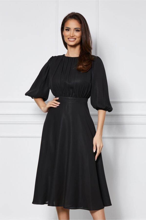 Rochie Dy Fashion neagra din voal peliculizat