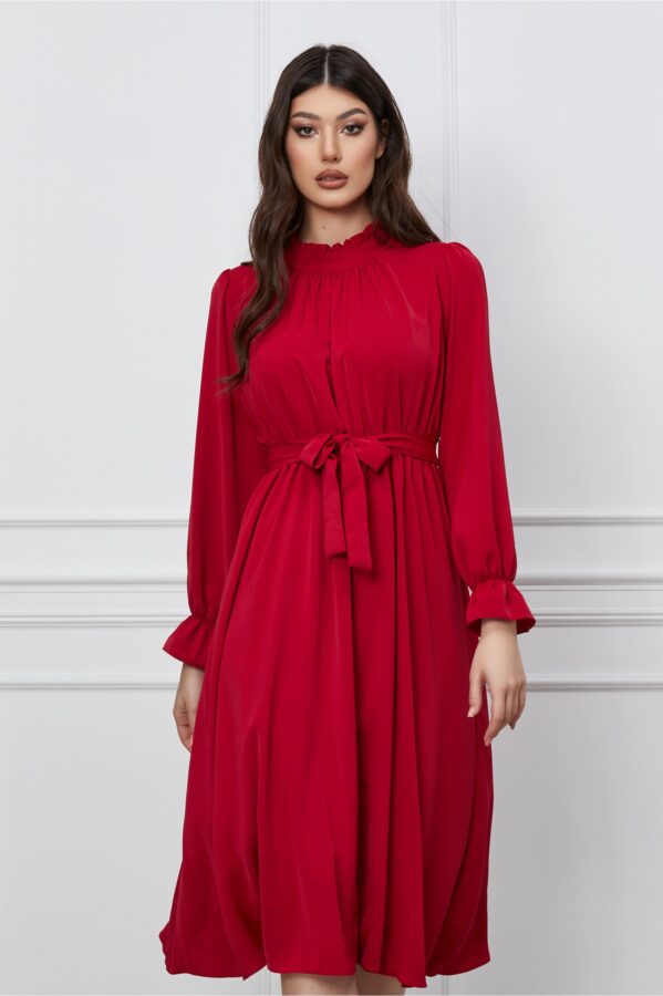Rochie Dy Fashion rosie cu cordon in talie