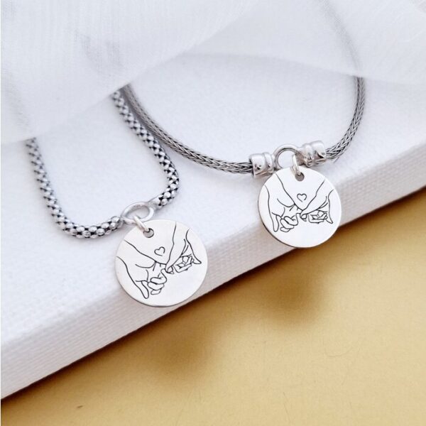 Set bratari snake – Charm Pinkie Promise – Banut de 12 mm – Argint 925