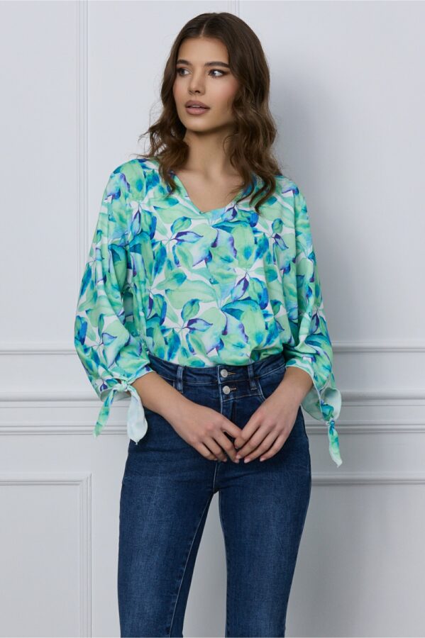 Bluza Dima alba cu frunze verzi