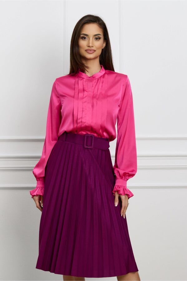 Camasa MBG fucsia cu pliuri pe bust