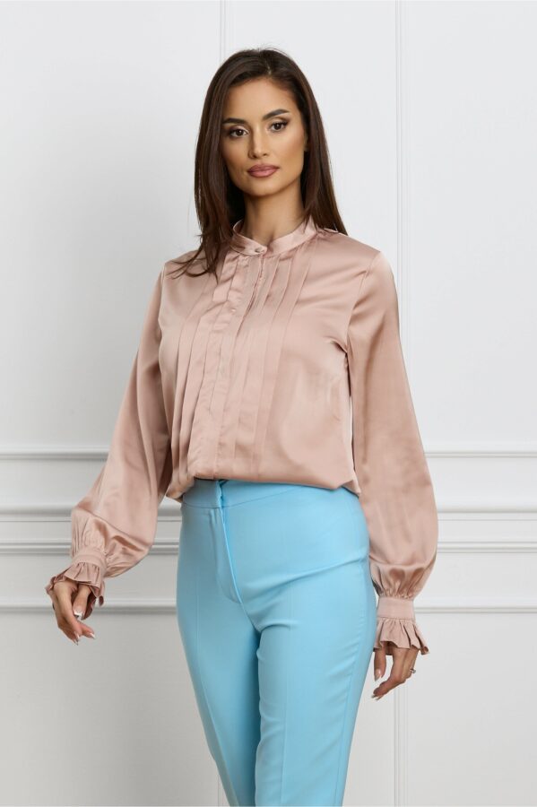 Camasa MBG rose cu pliuri pe bust