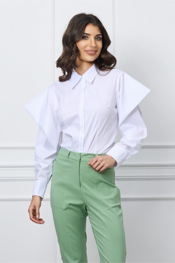 Camasa Octavia alba cu umeri bufanti