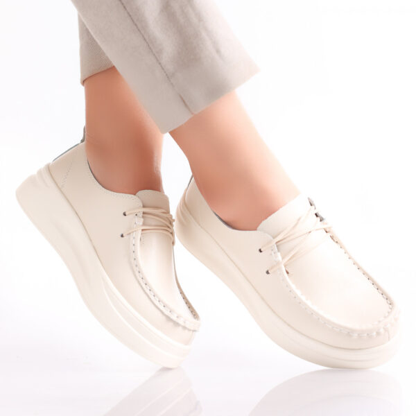 Pantofi dama casual Bej din Piele Naturala Jaile