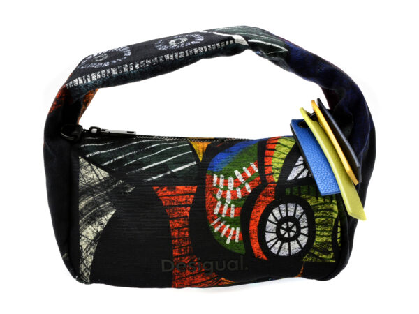 Poseta DESIGUAL neagra, SAXA21, din material textil