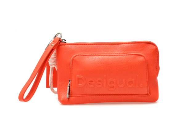Poseta DESIGUAL portocalie, SAYP01, din piele ecologica