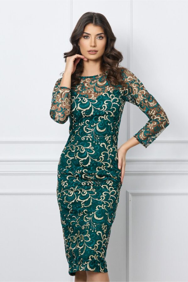 Rochie Dy Fashion verde din dantela
