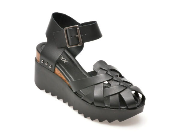 Sandale casual GRYXX negre, 353002, din piele naturala
