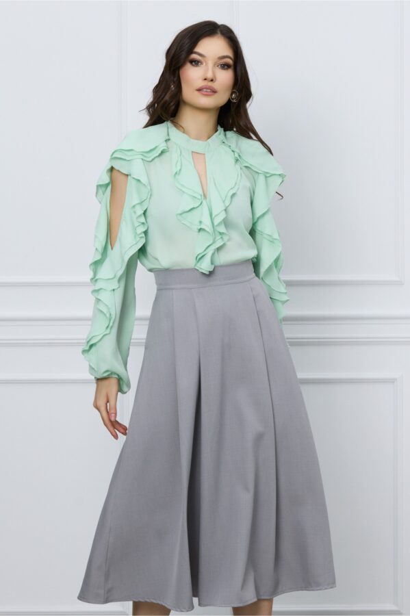 Bluza Doria vernil cu volane