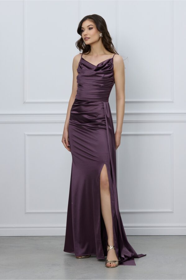 Rochie Arina mov cu fronseuri