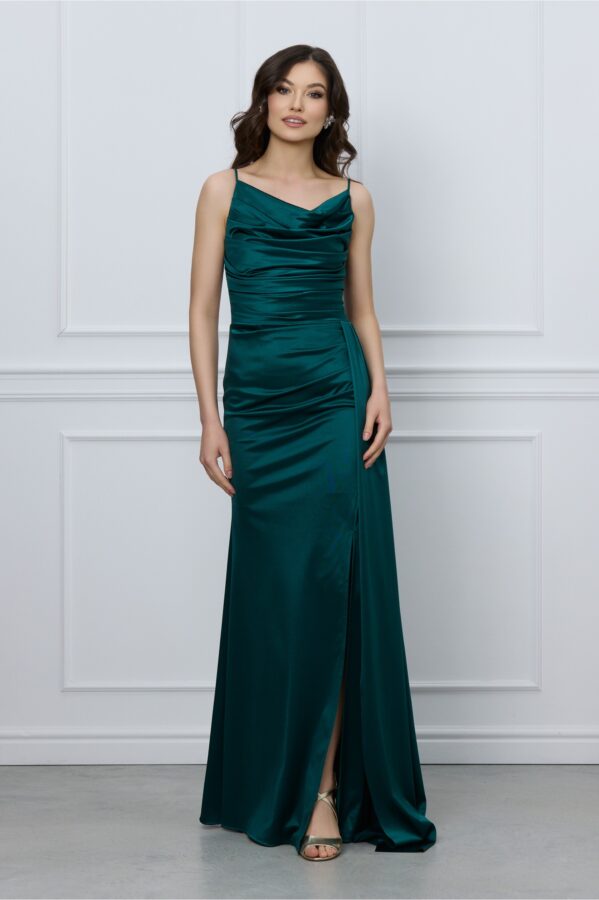 Rochie Arina verde cu fronseuri