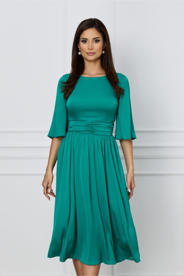 Rochie Dy Fashion verde clos cu talie marcata