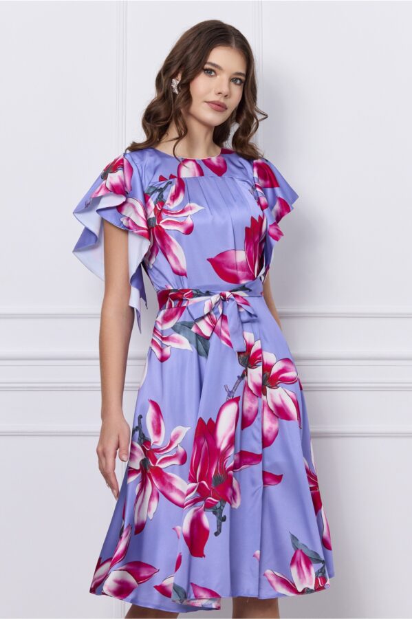 Rochie Moze lila cu imprimeuri florale