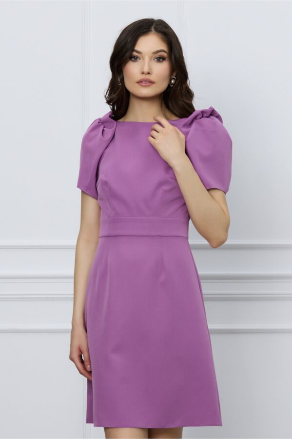 Rochie Moze lila cu umeri bufanti