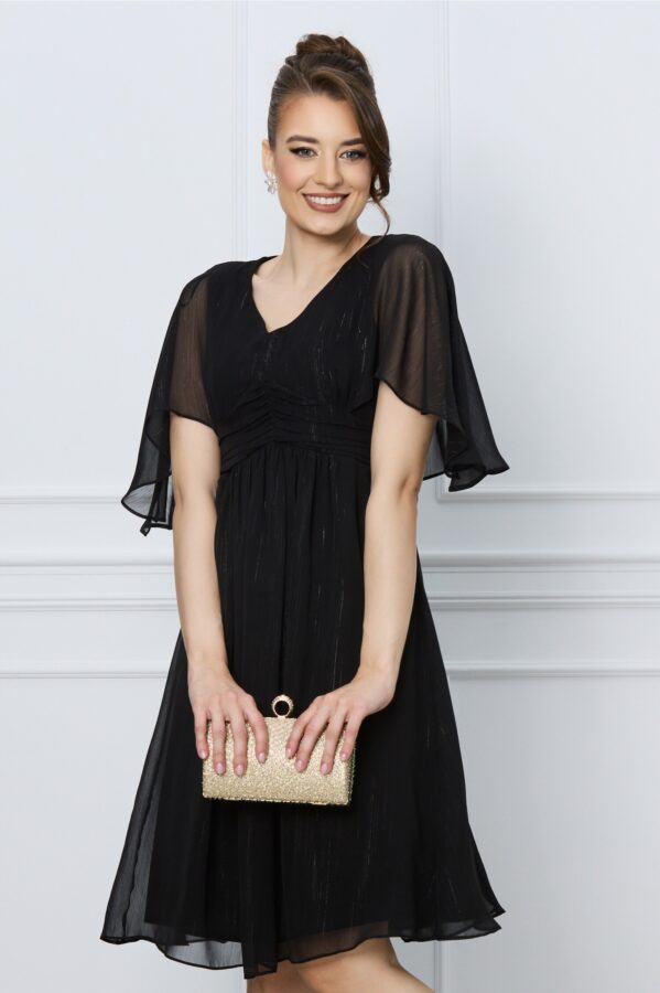 Rochie Sophie neagra cu fir lurex