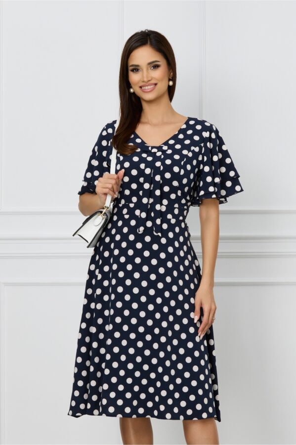 Rochie Zora bleumarin cu buline