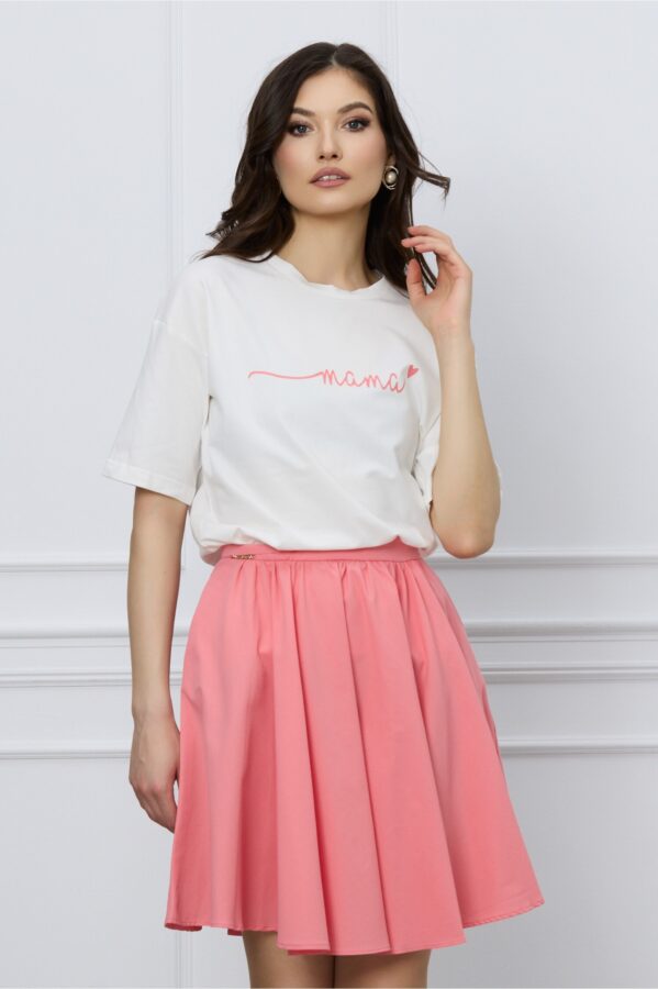 Set Mama cu tricou si fusta roz