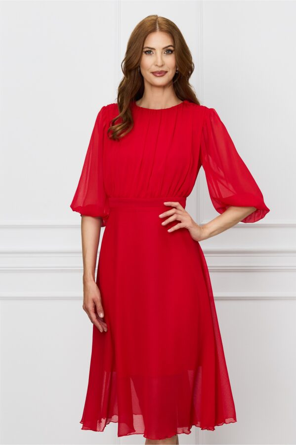 Rochie Dy Fashion rosie midi din voal