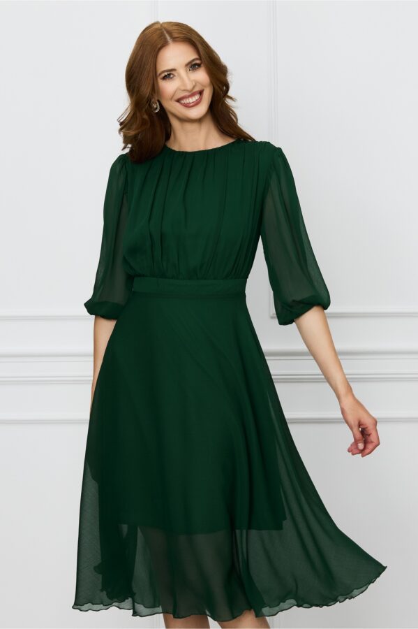 Rochie Dy Fashion verde midi din voal