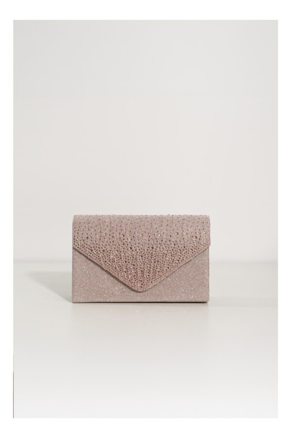 Clutch Joe champanie cu strasuri