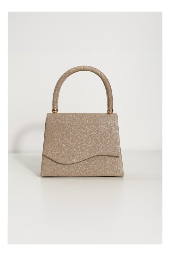 Geanta Giani mica aurie cu glitter si maner rotund