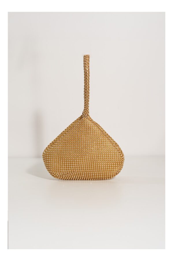 Geanta mica Andia aurie cu strasuri
