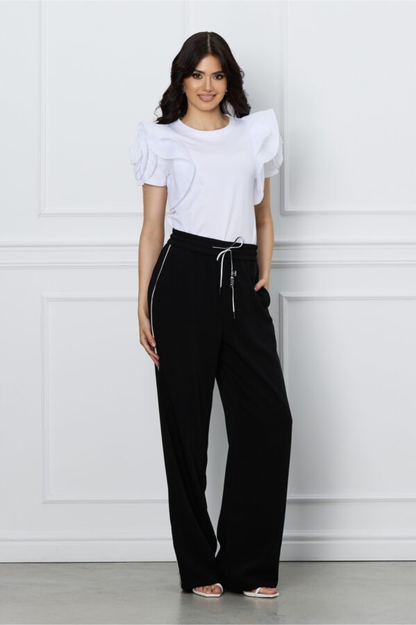 Pantaloni Daria negri cu strasuri pe laterale