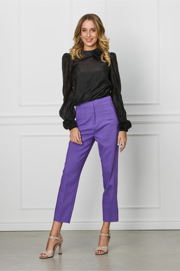 Pantaloni Karola mov cu buzunare