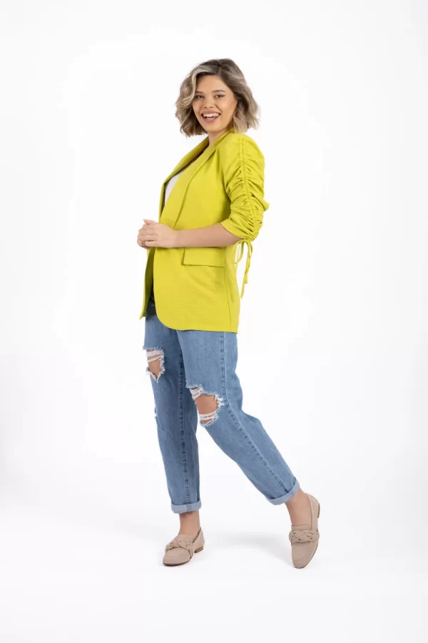 Sacou dama din vascoza cu snur la maneci