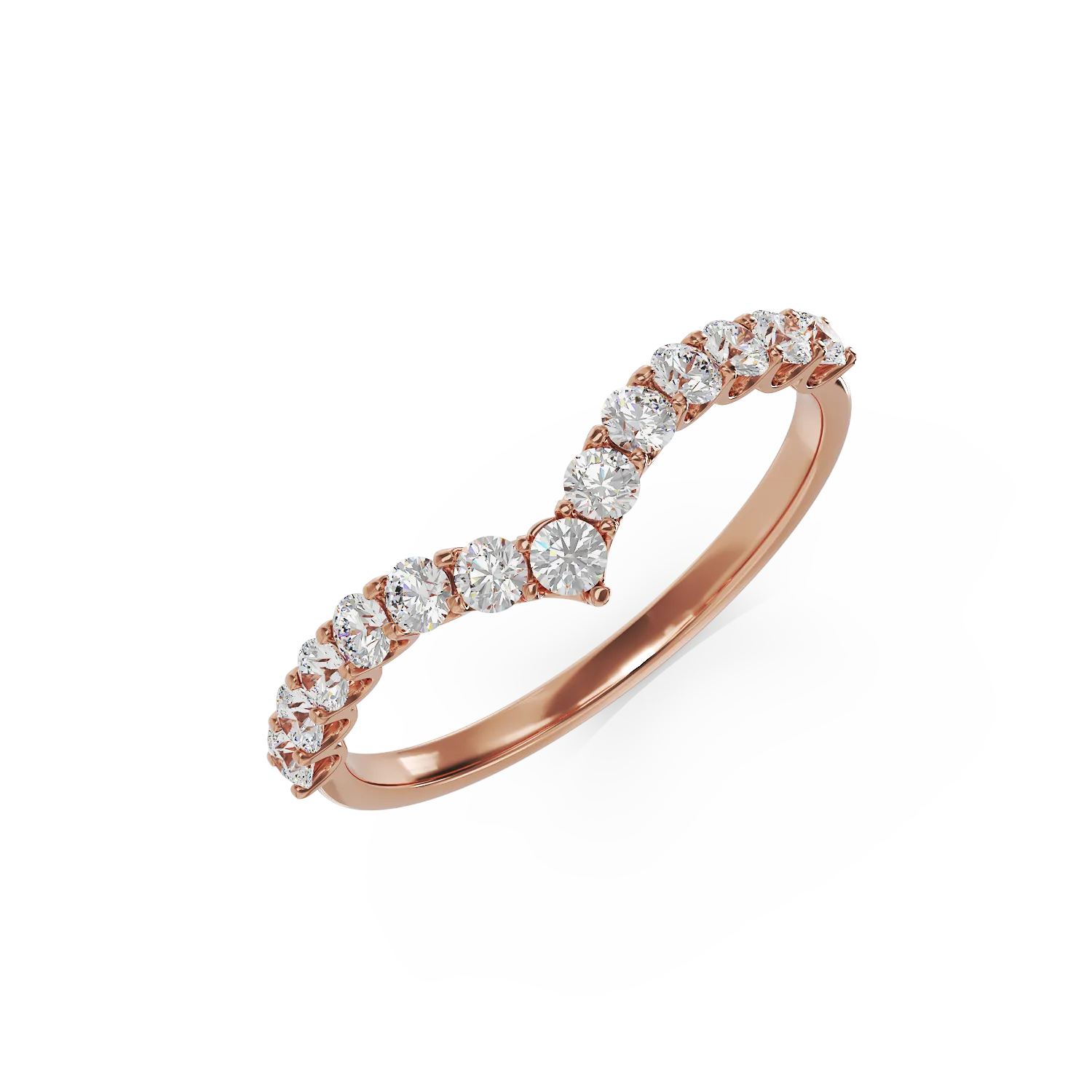 inel eternity din aur roz cu diamante