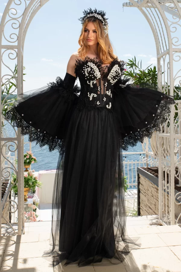 Maneci detasabile Zbor de Perla din tulle fin cu detalii rafinate Legendaria by Venezia