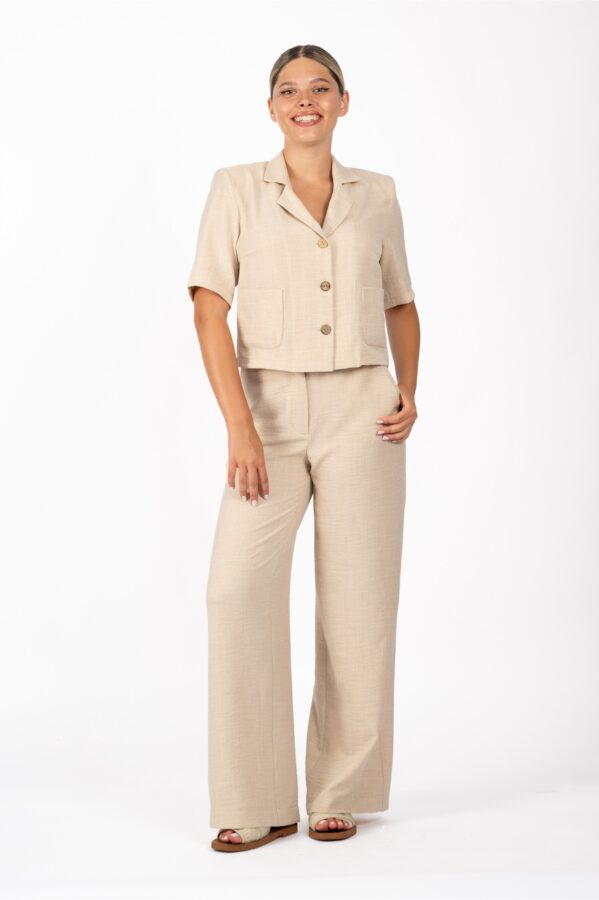 Pantaloni LaDonna bej lejeri cu buzunare