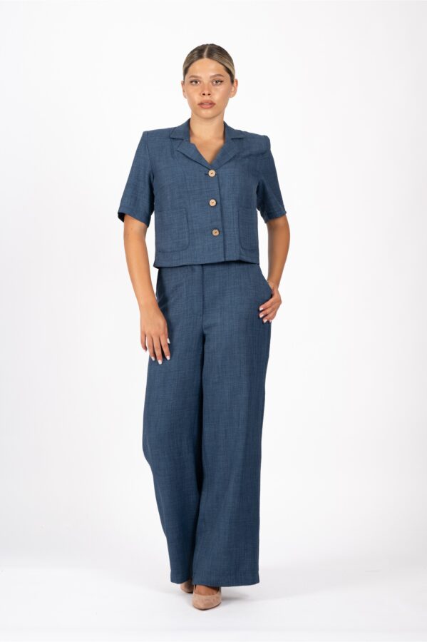 Pantaloni LaDonna bleumarin lejeri cu buzunare