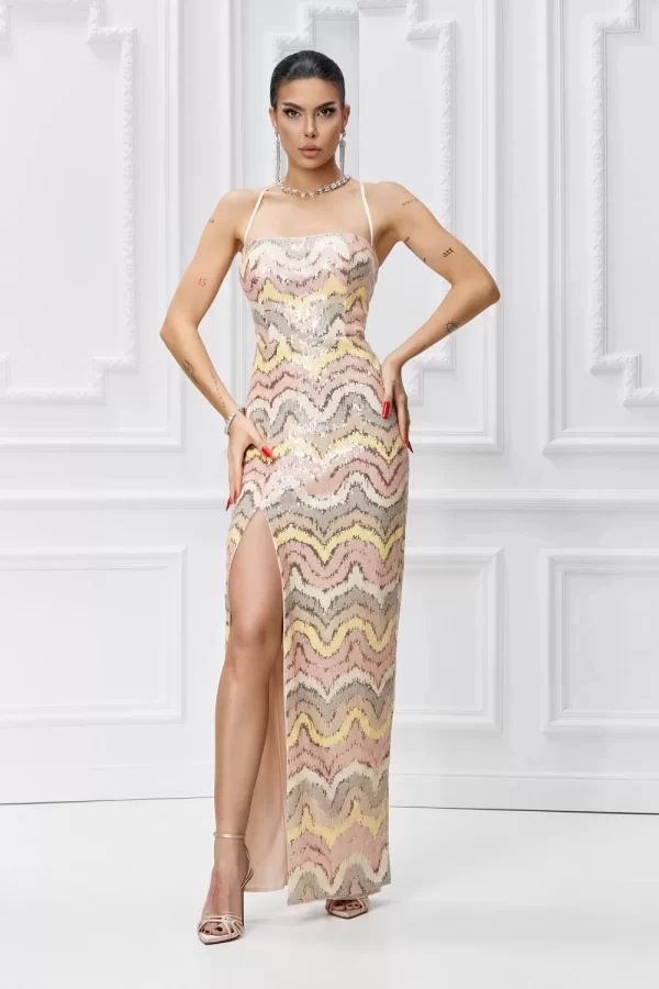 Rochie eleganta din paiete cu croi mulat