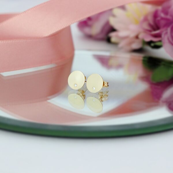 Cercei banuti aur 14K cu diamante transparente sau negre